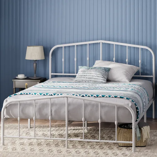 Base De Cama De Metal Blanca Heidi Zinus King 180x200x30cm