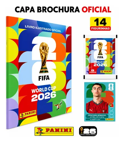 Álbum Da Copa Do Mundo Brochura Fifa 2026 + 14 Figurinhas