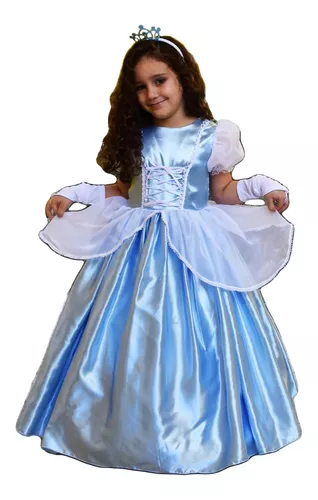 Vestido Princesa Cinderela Infantil Luxo