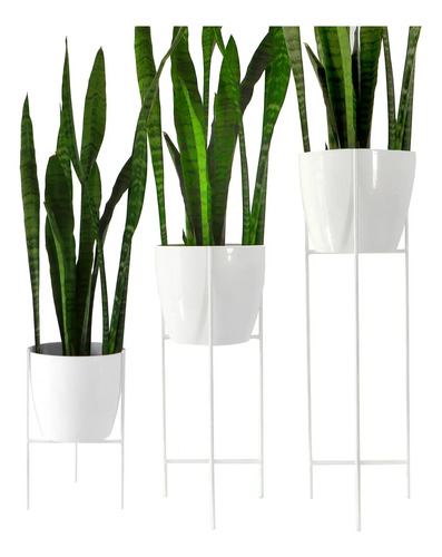 Soporte Pie De Hierro Nordico Para Maceta Interior 56 Blanco Nórdico