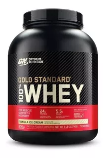 Suplemento em pó Optimum Nutrition Proteína Gold Standard 100% Whey proteína Gold Standard 100% Whey sabor vanilla ice cream em pote de 2.27kg