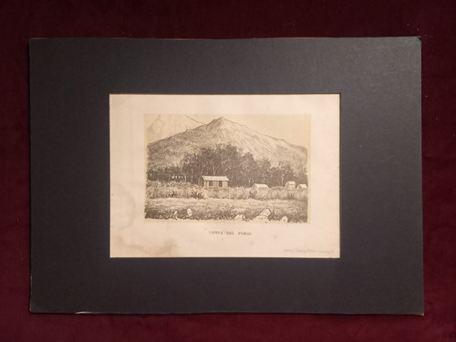 Histórico Tierra Del Fuego C. 1880 Grabado Original