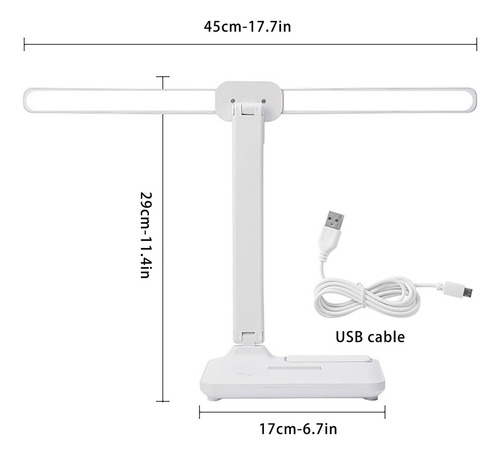 Lámpara De Mesa De Escritorio Con Doble Iluminación Led