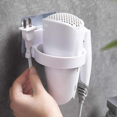 Imagen 3 de 9 de Soporte Autoadhesivo Pared Organizador Para Secador De Pelo