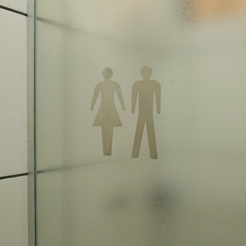 Placas Adesivas De Porta Banheiro - Inox -wc Homem E Mulher
