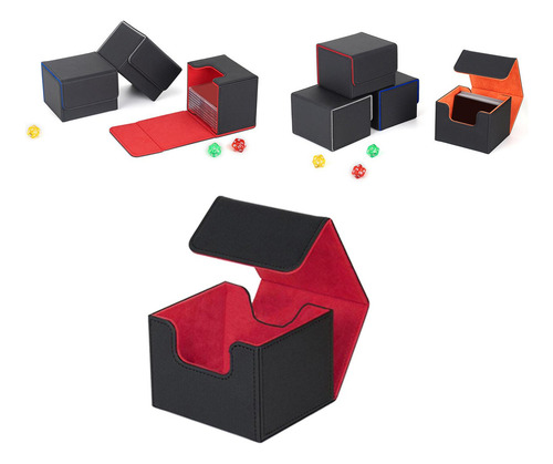 New Caja De Cartas For Más De 130 Cartas Estuche Rojo