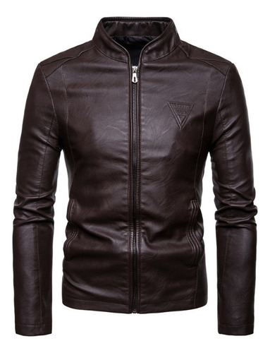 Gabardina Biker De Cuero Para Hombre