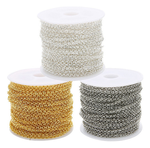 3 Piezas 10 Yardas / Rollo De Pulsera Collar Cadenas