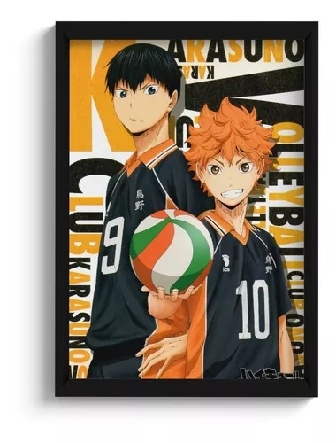 Quadro Anime Haikyuu!! Vôlei Com Moldura E Vidro A4