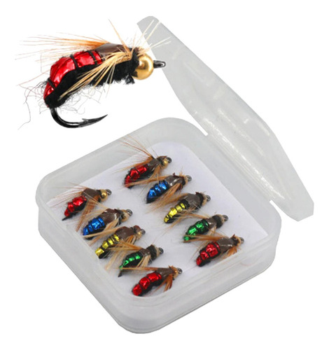 2025 10x Cebo De Pesca Con Mosca, Cebo De Pesca Con