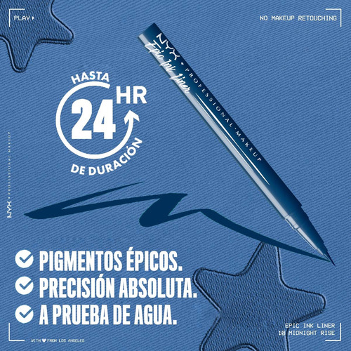 Delineador De Ojos Epic Ink Liner Matte De Nyx Midnight Rise Mate
