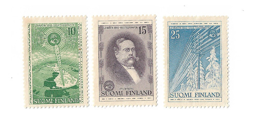 Finlandia 1955 Centenario Telegrafo Serie Mint 433/5 9 Euros