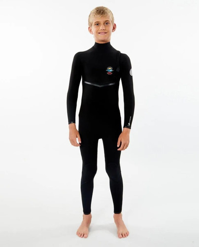 Traje De Agua Junior Flashbomb 4/3 Mm Chest Zip Niño Negro R