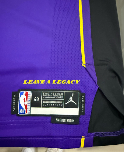 Lebron James Lakers Statement Jersey Authentic Original (Usado)
