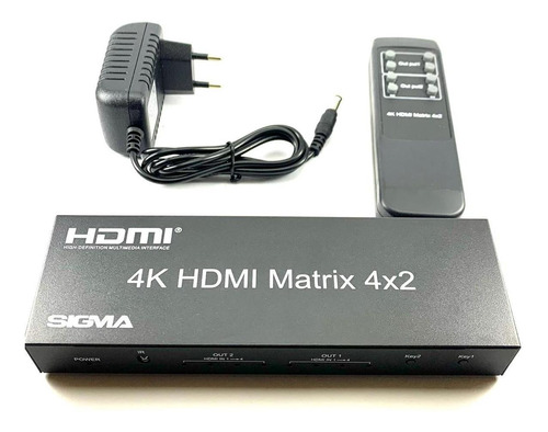 Matrix Hdmi 4x2 Switch Splitter 1080p 4k 3d Com Controle Nfe