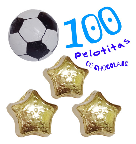 100 Pelotitas De Futbol Chocolate 2,5cm Souvenir Argentina