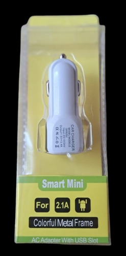 Cargador De Auto Smart Mini For 2.1 A Color Blanco