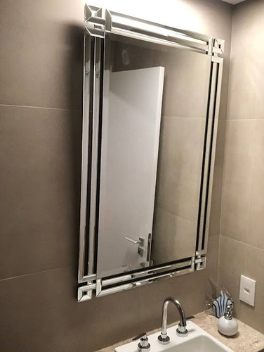 Imagem 2 de 8 de Espelho Veneziano 110cm X 70cm Sala Lavabo Banheiro