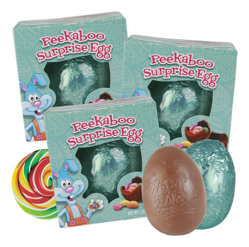 Huevos De Chocolate Con Leche De Pascua Con Gominolas En El