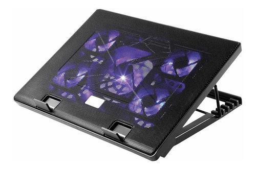 Ventilador Base Notebook Altura Ajustable Rx0052 Gamer Azul