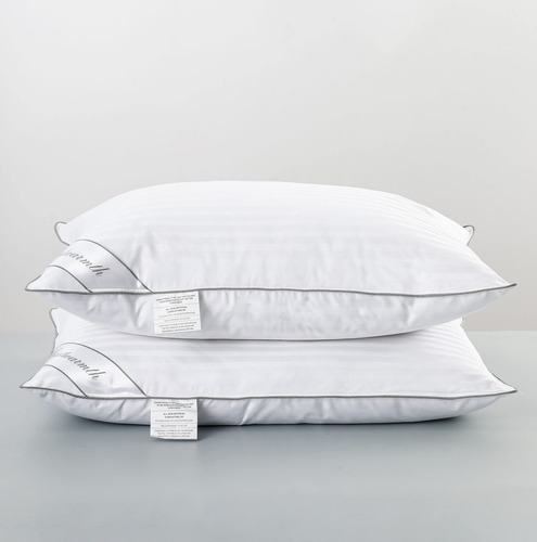 Almohada De Plumas De Ganso 100% Algodón Suave Tamaño Estánd
