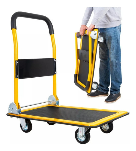 Carrito Plegable De Carga Plataforma Diablito Patin De Acero