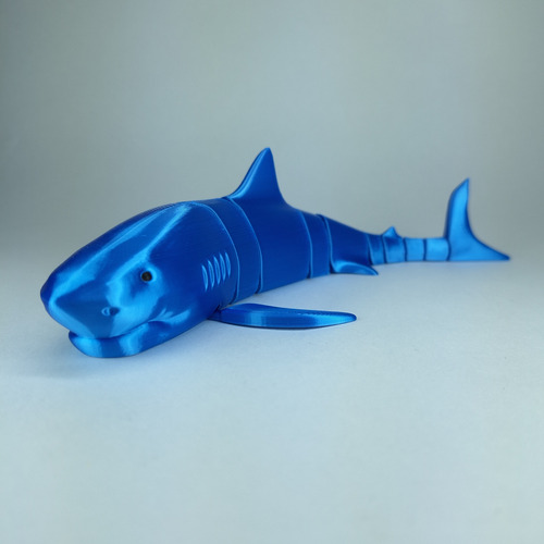 Figura De Tiburón Blanco Articulado Juguete Flexible