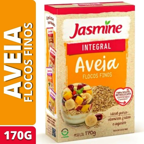 Aveia Integral Em Flocos Finos 170g Jasmine