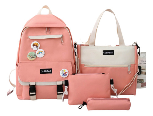 Set Morral Bolso Cartera X4 Rosado Regalo Perfecto Dia Madre