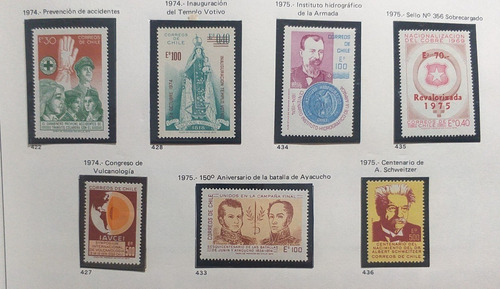 Ch422 Chile Varias Series Completas Años 1974-75 Mint