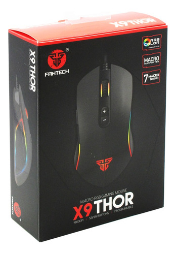 Mouse Gaming Fantech Con Cable Thor X9 Rgb 7 Botones
