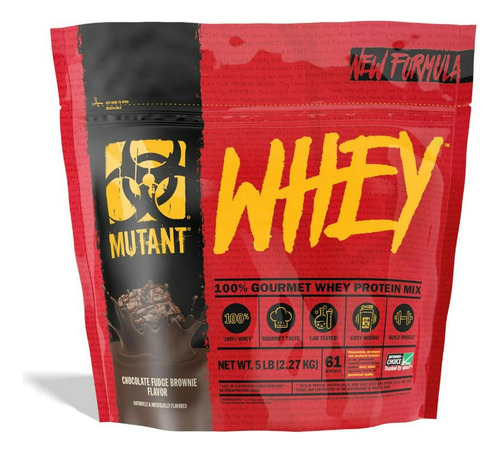 Proteina Mutant Whey 5 Libras Los Sabores Sabor Chocolate Brownie