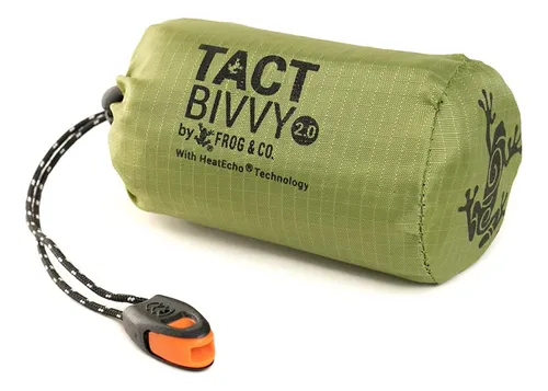 comprar Tact Bivvy® 2.0 Heatecho® Saco De Dormir De Emergencia, Compacto, Ultraligero, Impermeable, Funda Térmica, Kit De Supervivencia De Refugio De Emergencia, Con Bolsa De Cosas, Mosquetón, Silbato De
