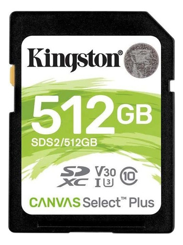 Memoria Flash Kingston Canvas Select Plu 512gb Sdxc Clase 10