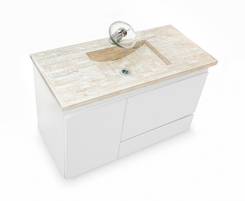 Vanitory Colgante 1mt Bacha Travertino Cascada Envio Gratis