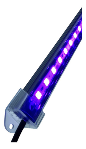 Luminária Led 140cm P/ Aquário Com Fonte Luzes Roxa 12v
