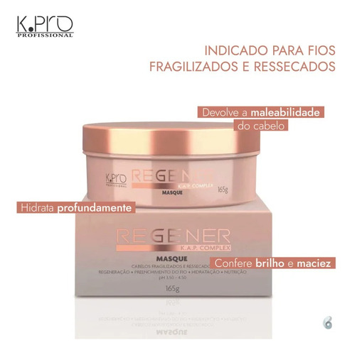 Mascara Para Cabelos Fragilizados E Ressecados Kpro Regenér