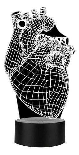 Imagen 1 de 8 de Lámpara Decorativa Led 3d Corazón Anatómico Regalo Art1134