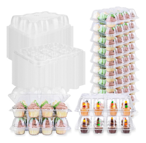 Paquete De 48 Recipientes Para Cupcakes De 12 Compartimentos