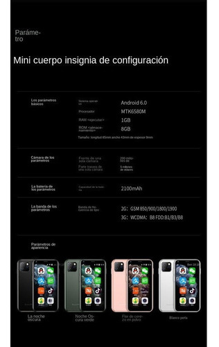 Imagen 9 de 9 de Mini Teléfono Inteligente 1+8g Android