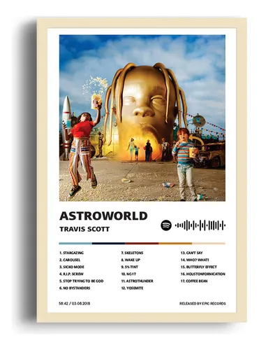 Cuadro Astroworld Travis Scott 30x40 Spotify Album Musica