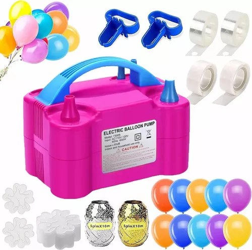 Bomba eléctrica para globo de aire, portátil, doble boquilla, inflador de  globo eléctrico, inflador de bomba de aire para decoración, fiesta,  deporte