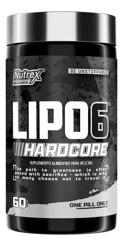 Suplementos Em Cápsulas Nutrex Termogênico Lipo 6 Hardcore 60 Cáps  Nutrex Research Nova Embalagem 