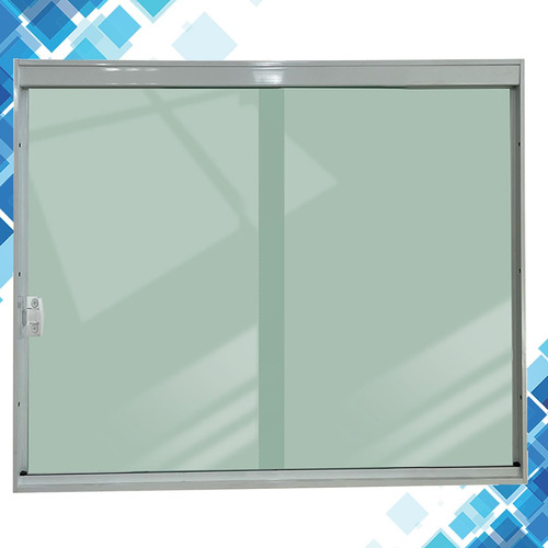 Janela Vidro Verde Temperado Larg 100x100 Alt Al Branco 2f D