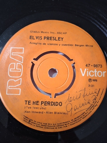 Vinilo Single De Elvis Presley Te He Perdido ( Ll-162