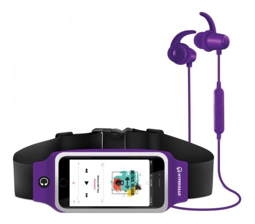 Audífonos Deportivos Con Cinturón Deportivo Hypergear Color Violeta