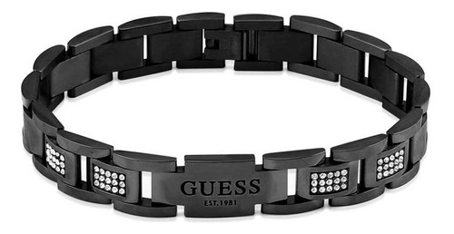 Pulsera Para Hombre Guess Frontiers Color Negro Metalico