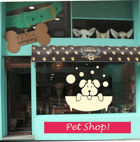 Vinilos Para Petshop O Veterinaria! Vidriera. 100x60