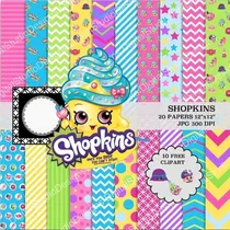 Comprar Kit Imprimible Shopkins  10 Clipart - 20 Fondos Ver Promo