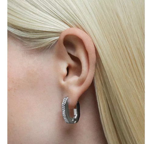 Aretes Swarovski De Aro Dextera Octogonal Blanco